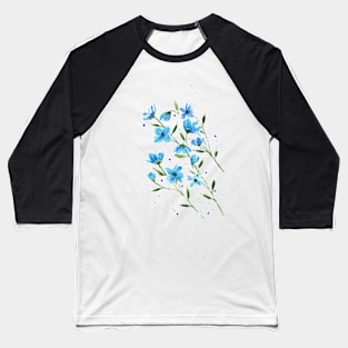 Blue daisies with black background Baseball T-Shirt